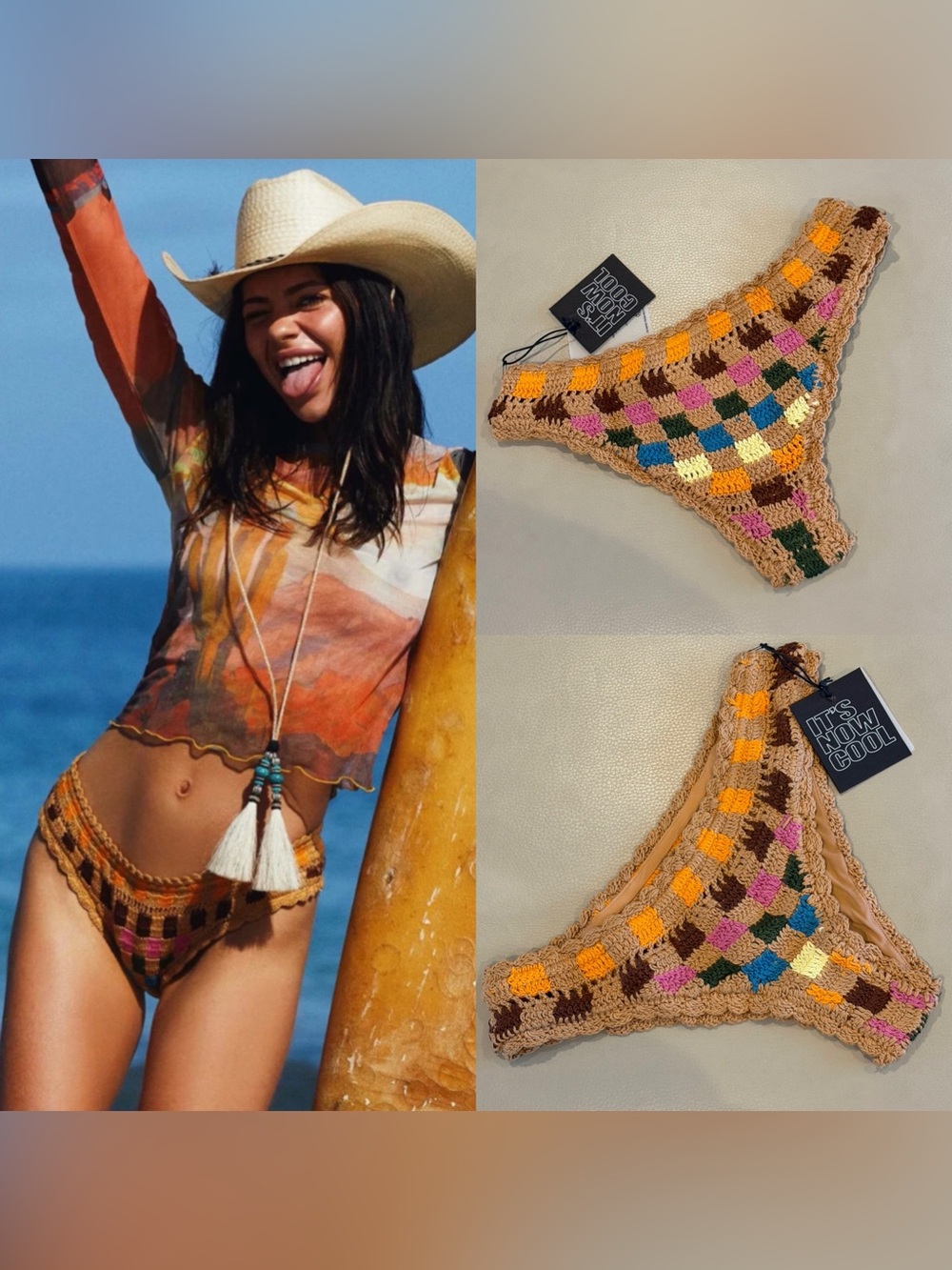 REVOLVE ASOS It’s now cool The crochet pant boon bikini bottom NWT